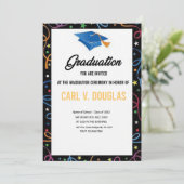 Élégante carte d'invitation pour un diplôme d'étud (Debout devant)