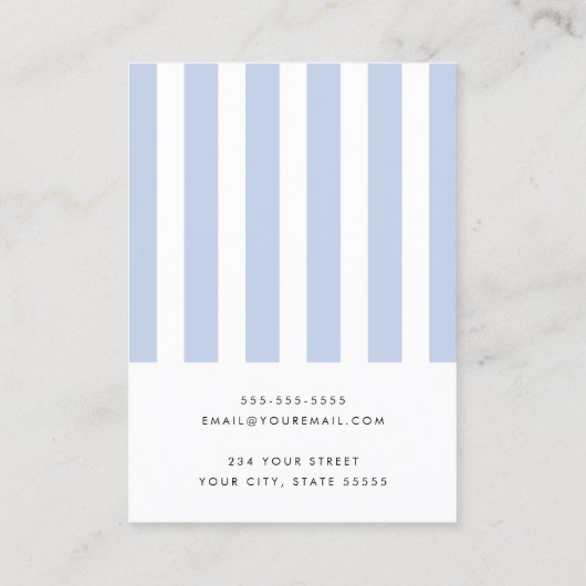 Elégante carte d'oreille bleu poussiéreux (Dos)