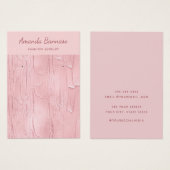 Elégante carte d'oreille pour bijoux rose moderne (Devant & derrière)