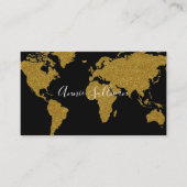 Elégante carte du monde de Faux Gold Agent de voya (Devant)