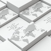 Élégante carte du monde gris sur blanc