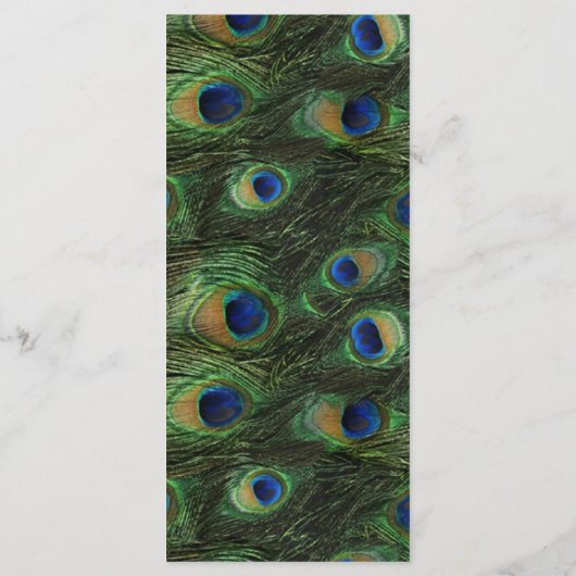 Élégante carte en rack Emerald Green Gold Peacock (Dos)