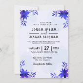 Elégante carte faire-part de mariage aquarelle (Devant)