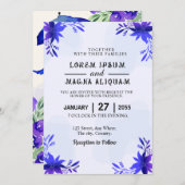 Elégante carte faire-part de mariage aquarelle (Devant / Derrière)