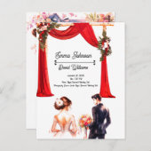 Elégante carte Faire-part de mariage florale - Rom (Devant / Derrière)