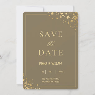 Elégante carte Faire-part de mariage Gold