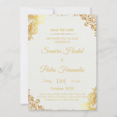Elégante carte Faire-part de mariage Gold Foil (Devant)
