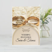 Elégante Carte Faire-part de mariage Or - Classic  (Debout devant)