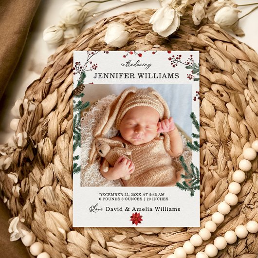 Elégante carte Faire-part de naissance bébé à cadr