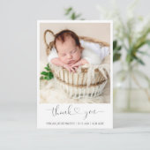 Elégante carte faire-part de naissance bébé avec p (Debout devant)