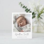 Elégante carte faire-part de naissance bébé photo (Debout devant)