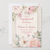 Elégante carte fiançailles florale (Devant)