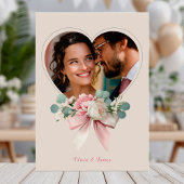 Elégante carte fiançailles florale