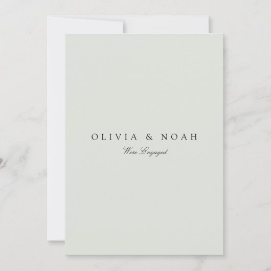 Elégante carte Fiançailles noir et de taille (Devant)