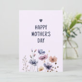 Elégante carte fleurie Maman Joyeuse carte de jour (Debout devant)