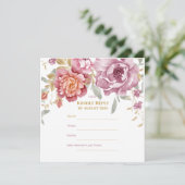 Elégante carte Floral & Gold RSVP (Debout devant)