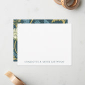 Élégante carte florale à billets plats (Devant/Arrière en situation)