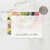 Elégante carte florale aquarelle avec nom (Devant/Arrière en situation)