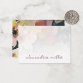 Elégante carte florale aquarelle avec nom (Devant/Arrière en situation)