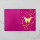 Elégante carte florale papillon personnalisée (Mise à l'extérieur)