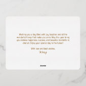 Elégante carte florale verte joyeuse anniversaire (Verso)