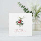 Élégante carte Holly de Noël (Debout devant)