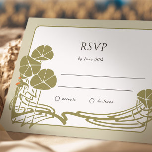 Elégante carte ivoire et or RSVP