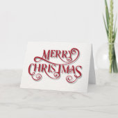 Elégante carte Joyeux Script de Noël avec Gold Tre (Devant)