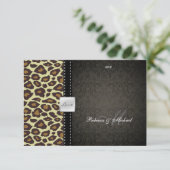 Elégante carte Léopard / Damask RSVP (Debout devant)