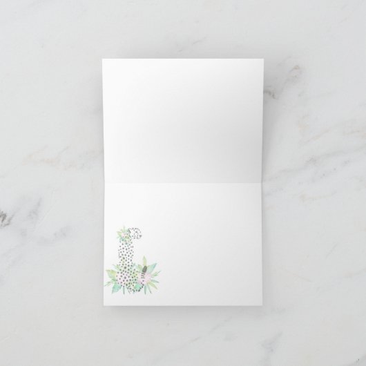 Elégante carte Leopard Note rose et or (Intérieur)