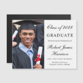 Élégante carte magnétique de diplôme de l'Universi (Devant / Derrière)