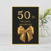 élégante carte mariage 50e anniversaire Black & Go (Debout devant)