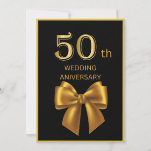élégante carte mariage 50e anniversaire Black & Go