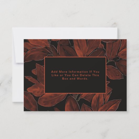 Elégante carte Mariage Automne Automne RSVP Automn (Dos)