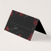Elégante carte Mariage Black Red Floral (Front)