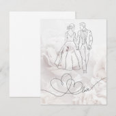 Élégante carte Mariage blanc minimaliste (Devant / Derrière)