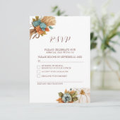 Elégante carte Mariage de automne RSVP Citrouille (Debout devant)