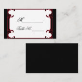 Elégante carte Mariage de cadre rouge gothique (Devant / Derrière)