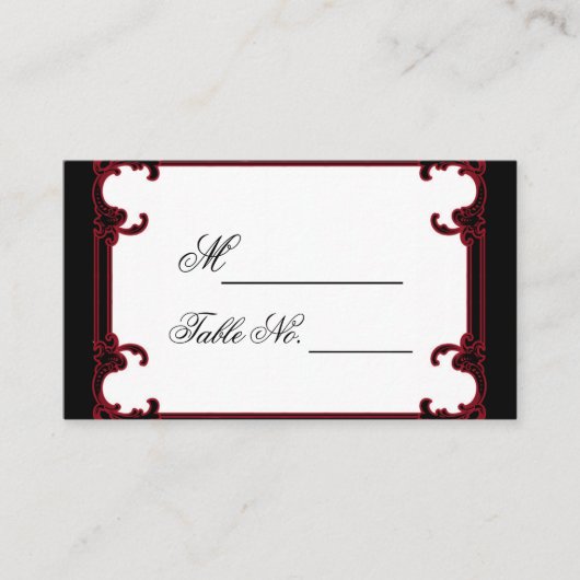 Elégante carte Mariage de cadre rouge gothique (Devant)