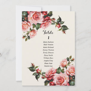 Elégante carte mariage de classement des sièges ro