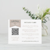 Élégante carte Mariage de code QR Tan noir Insérer (Debout devant)