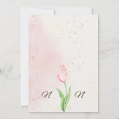 Elégante carte mariage de fleur rose et papillon (Dos)