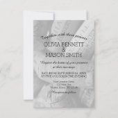 Elégante carte Mariage de liège à vin noir et blan (Devant)