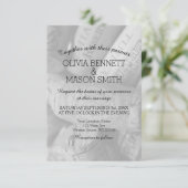 Elégante carte Mariage de liège à vin noir et blan (Debout devant)