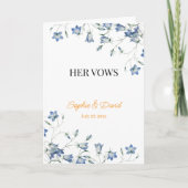 Elégante carte Mariage Floral Her Vows (Devant)