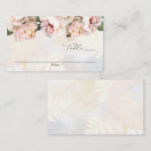 Elégante carte Mariage floral rose-bleu (Devant / Derrière)