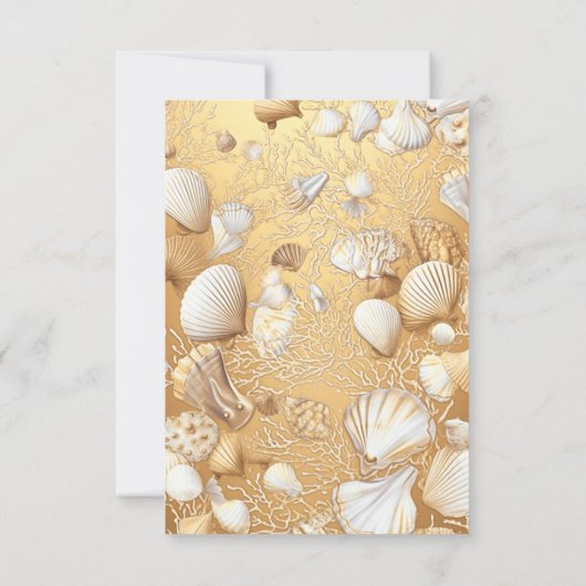 Elégante carte Mariage Gold Seashell RSVP (Dos)