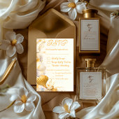 Elégante carte Mariage Gold Seashell RSVP