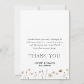 Elégante carte Mariage Merci avec design floral (Dos)