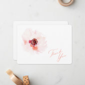 Elégante carte Mariage Merci Floral Aquarelle (Devant/Arrière en situation)